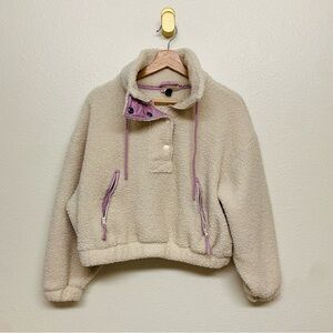Universal Thread Cream and Purple Fleece Hoodie